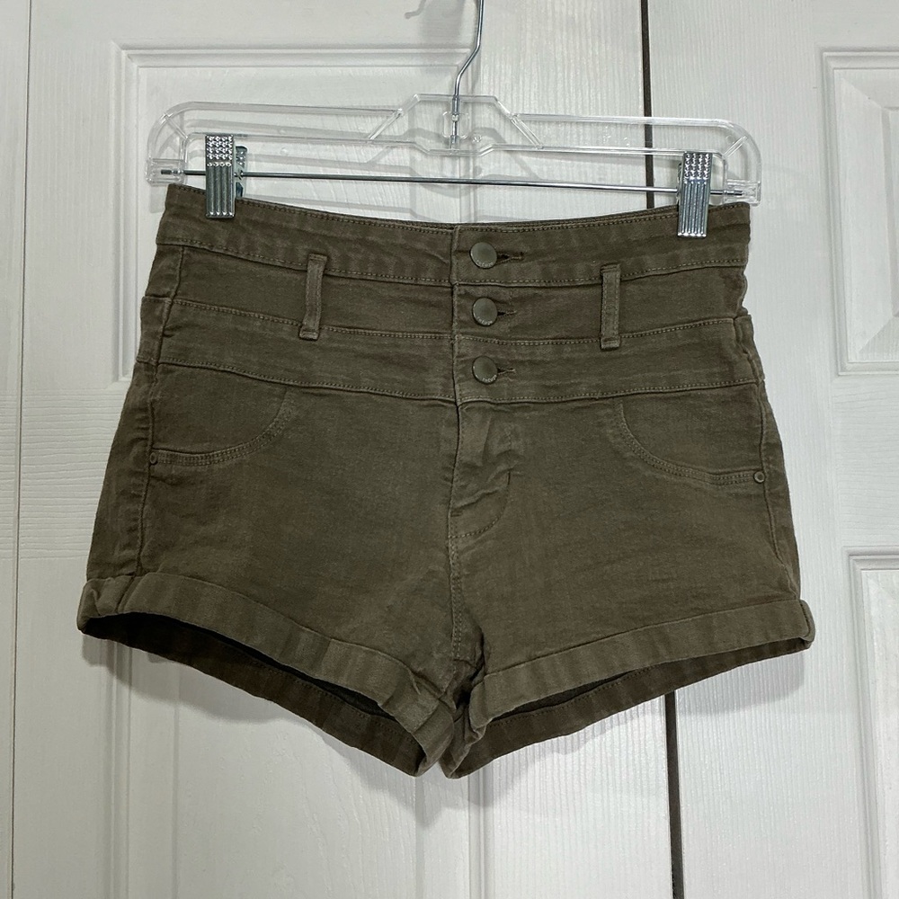 🩷 Refuge Brown Button Fly Denim Jeans Shorts - 0/25
